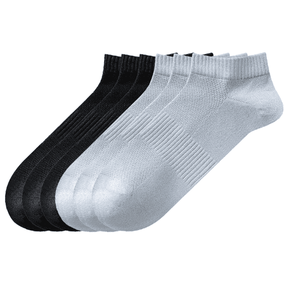 Sookeceks 6 Pairs Thin Ankle Socks for Men Breathable Ice Silk Cotton Anti Slip Low Cut Soft Casual Socks 7-11