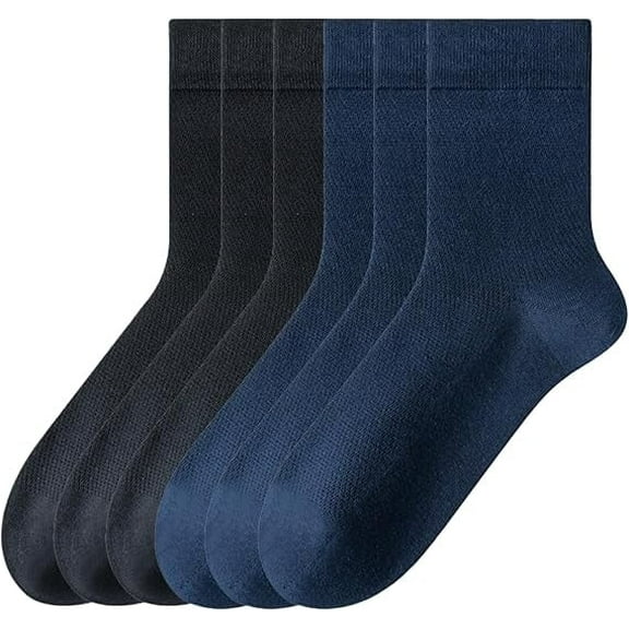 Sookeceks 6 Pairs Thin Cotton Crew Sock for Men, Soft Breathable Lightweight Mens Socks for Casual Size 7-11