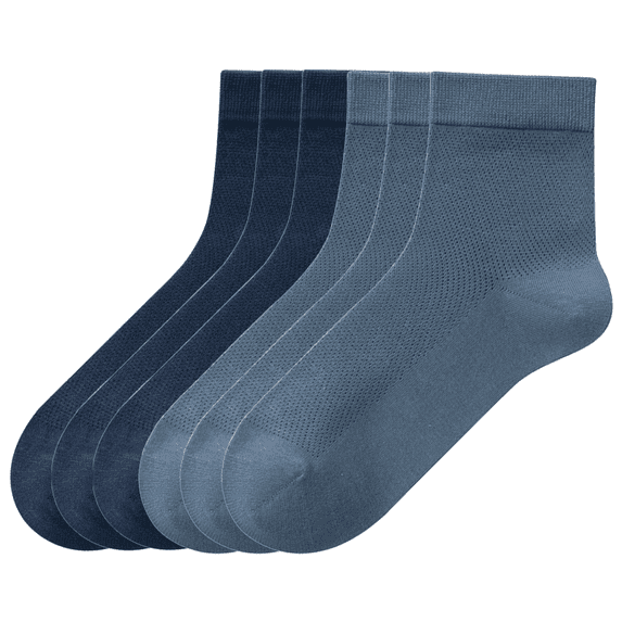 Sookeceks 6 Pairs Thin Crew Socks for Men, Soft Breathable Lightweight Socks Above Ankle Socks for Casual Size 7-11