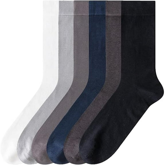 Sookeceks 6 Pairs Thin Modal Crew Socks for Men, Soft Breathable Lightweight Trouser Socks for Casual Size 7-11