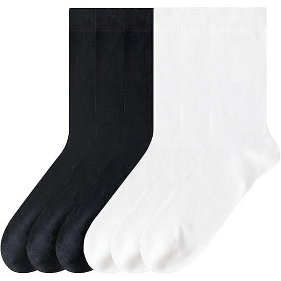 Sookeceks 6 Pairs Thin Modal Crew Socks for Men, Soft Breathable Lightweight Trouser Socks for Casual Size 7-11