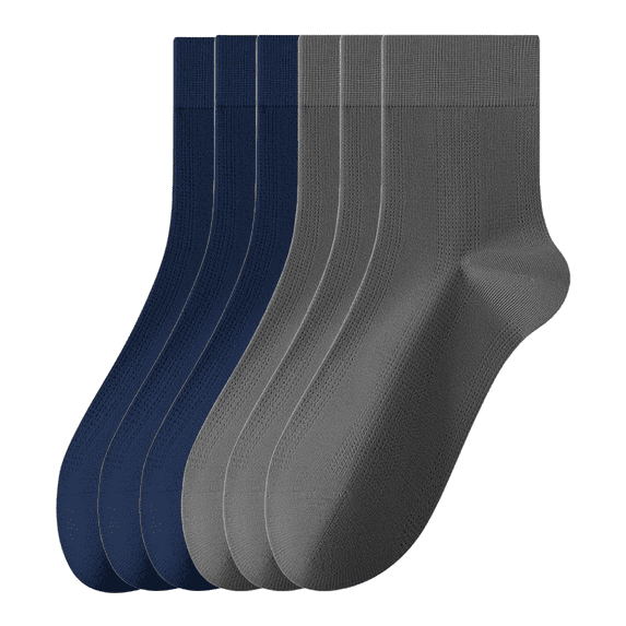 Sookeceks 6 Pairs Thin Modal Crew Socks for Mens, Soft Breathable Lightweight Trouser Socks for Casual Size 7-11
