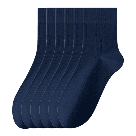 Sookeceks 6 Pairs Thin Modal Crew Socks for Mens, Soft Breathable Lightweight Trouser Socks for Casual Size 7-11