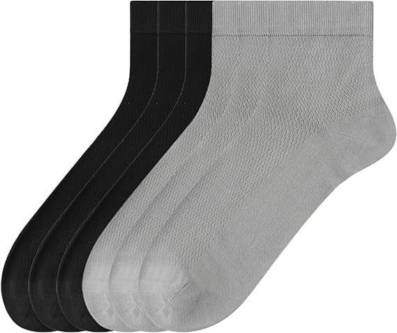 Sookeceks 6 Pairs Thin Mulberry Silk Crew Socks for Men, Mesh Breathable Socks Above Ankle Socks for Casual Dress Size 7-11