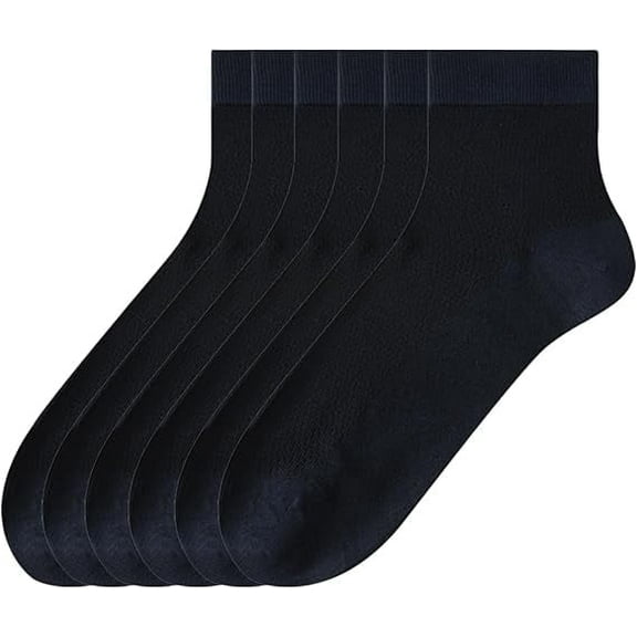 Sookeceks 6 Pairs Thin Mulberry Silk Crew Socks for Men, Mesh Breathable Socks Above Ankle Socks for Casual Dress Size 7-11