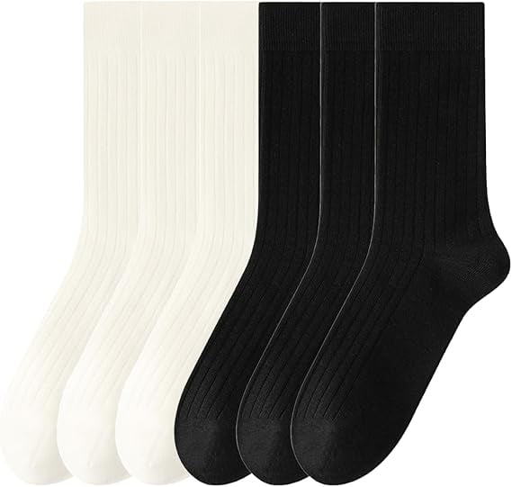 Sookeceks 6 Pairs Trouser Socks for Men, Soft Heated Storage Mens Autumn Winter Socks for Casual Business Size 7-11