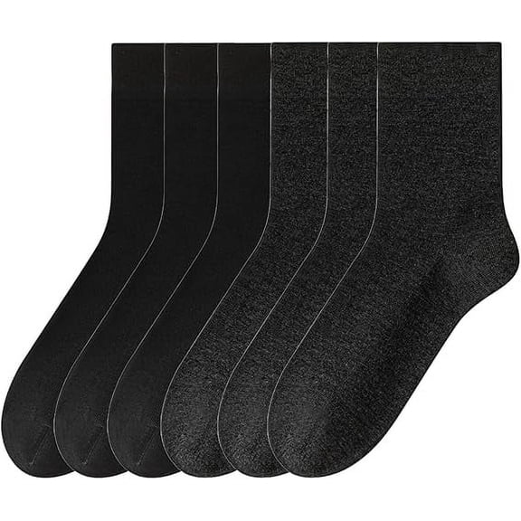Sookeceks 6 Pairs Warm Crew Socks for Mens, Soft Heat Storage Socks for Casual Business Socks Size 7-11