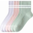 thumbnail image 1 of Sookeceks 6 Pairs Women Cotton Crew Socks, Casual Socks Breathable Soft Calf Socks for Girls and Ladies Socks Size 5-9, 1 of 8
