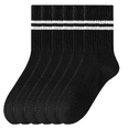 thumbnail image 1 of Sookeceks 6 Pairs Women Cotton Striped Crew Socks, Casual Warm Soft Calf Socks for Girls and Ladies Socks Size 5-9, 1 of 7