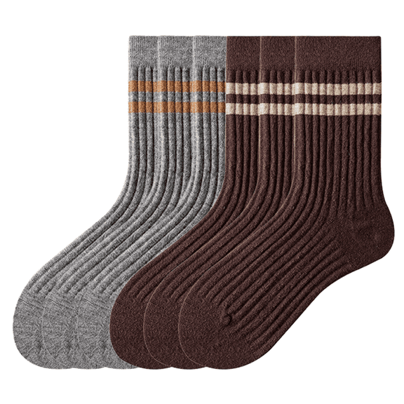 Sookeceks 6 Pairs Wool Crew Socks for Men, Soft Thickened Fleece Mens Trouser Socks for Casual Dress Socks Size 7-11