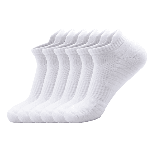 Sookeceks Women's Ankle Running Socks Low Cut Athletic Sports SoftTerry Wear-resistant Socks With Tab 6 Pairs Size 7-10