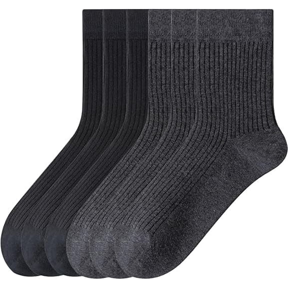 Sookeceks 6 Pairs Cotton Crew Socks for Men, Casual Dress Trouser Socks Mens Size 7-11