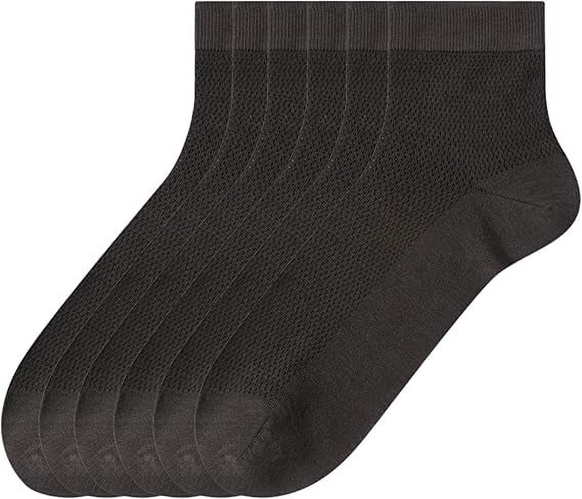 Sookeckes 6 Pairs Mens Thin Mulberry Silk Crew Socks, Mesh Breathable