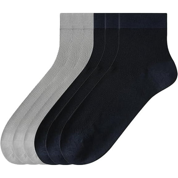 Sookeceks 6 Pairs Thin Mulberry Silk Crew Socks for Men, Mesh Breathable Socks Above Ankle Socks for Casual Dress Size 7-11