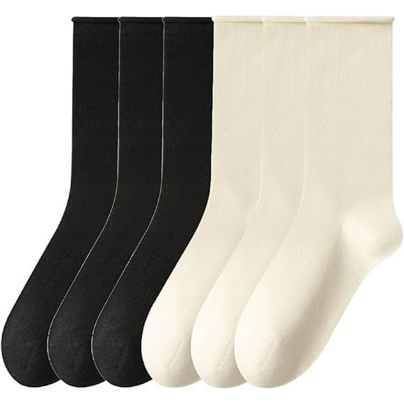 Sookeceks 6 Pairs Cotton Crew Socks for Women, Soft Fall/Winter Socks Above Ankle Socks for Casual Size 5-9
