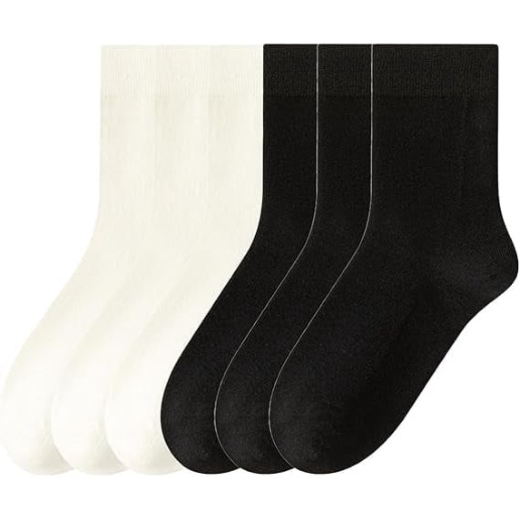 Sookeceks 6 Pairs Wool Crew Socks for Women, Casual with Warm Acrylic Self-heating Socks for Girls and Ladies Socks Size 5-9