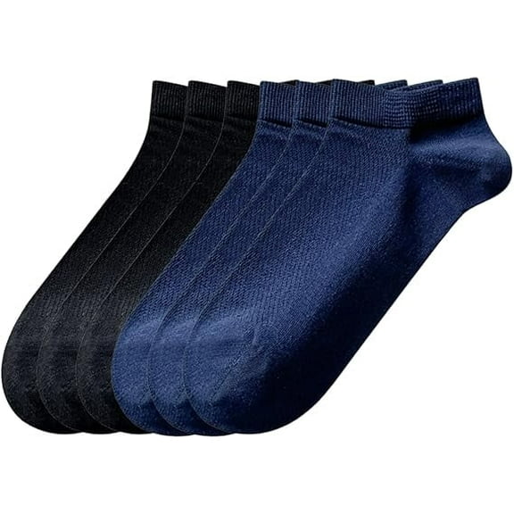 Sookeceks 6 Pairs Thin Ankle Socks for Mens Soft Breathable Mesh Cotton Socks Low Cut Soft Casual Socks Size 7-11