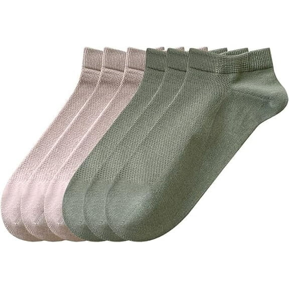 Sookeceks 6 Pairs Thin Ankle Socks for Mens Soft Breathable Mesh Cotton Socks Low Cut Soft Casual Socks Size 7-11
