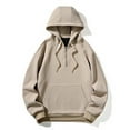 thumbnail image 1 of Sookity Big and Tall Hoodies for Men's Zip Up Hoodies Loose Hooded Sweatshirt Long Sleeve Casual Solid Color Hoodie with Pockets Sueter Para Hombre Khaki,XXL, 1 of 8