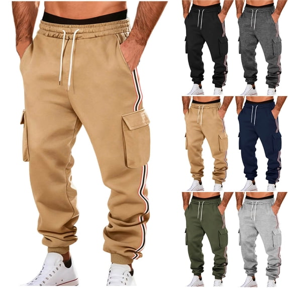 Sookity Cargo Pants for Men Hiking Pants with Zipper Pockets Lightweight Convertible Cargo Pants Athletic Trousers Big and Tall Mens Casual Pants Army Green,L