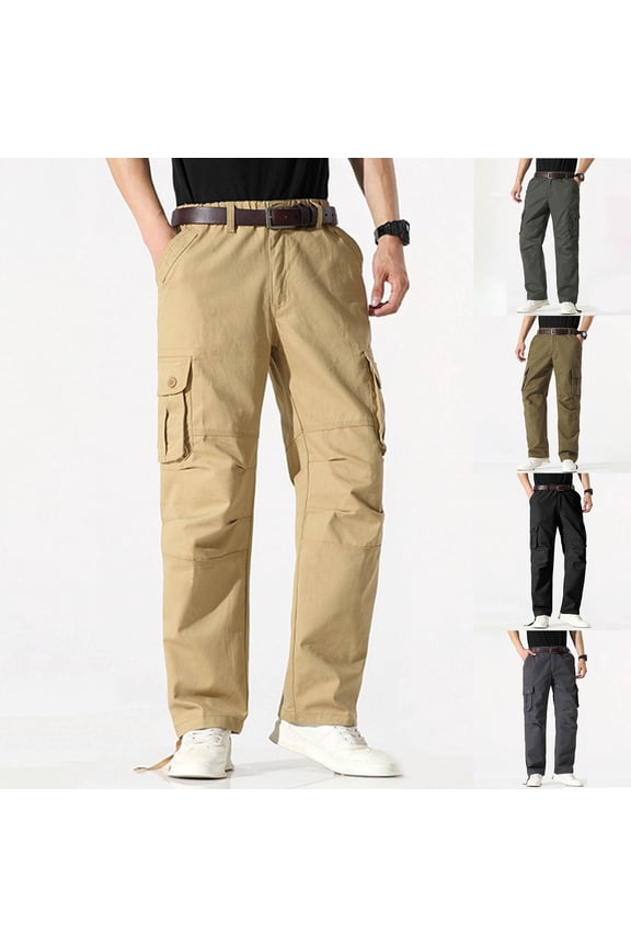 Cargo Pants for Men Hiking Pants with Zipper Pockets Lightweight Convertible Cargo Pants Athletic Trousers Big and Tall Mens Casual Pants Black,XXL