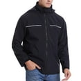 thumbnail image 1 of Sookity Fleece Lined Bomber Jacket for Men Big and Tall Lightweight Zipper Athletic Coat Winter Thicked Casual Warm Outerwear with Zipper Pockets chamarras para hombre Black,L, 1 of 3