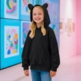 thumbnail image 1 of Sookity Girls Graphic Hoodies Size Long Sleeve Pullover Tops Solid Hooded Sweatshirt with Pockets Cute Casual Tops for Girl Black,2 Years Boys Gifts, 1 of 7
