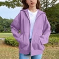 thumbnail image 1 of Sookity Girls Graphic Hoodies Size Long Sleeve Pullover Tops Solid Hooded Sweatshirt with Pockets Cute Casual Tops for Girl Purple,160 Boys Hoodies, 1 of 7
