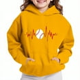 thumbnail image 1 of Sookity Girls Heart Hooded Sweatshirts Kids Cute Long Sleeve Hoodies Boys Lightweight Casual Wear Loose Fit Pullover Tops with Pockets Yellow,11 Years Girl Clothes, 1 of 4