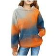 thumbnail image 1 of Sookity Girls Hoodie Trendy Preppy Youth Oversized Waffle Pullover Tops Kids Hooded Sweatshirt Long Sleeve Shirt Cute Teen Girl Clothes with Pockets Orange,140 Girl Hoodies, 1 of 4