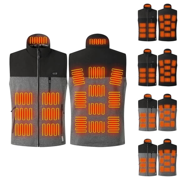 Sookity Heated Vest For Men Women Electric Usb Jacket with Bank Heating Zones Multiple Heat Levels Winter Lightweight Thermal Vest with Pockets,abrigo hombre Black XXXXXL