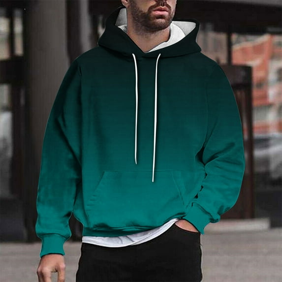 Sookity Heavyweight Pullover Hoodies for Men Casual Drawstring Long Sleeve Hooded Sweatshirt Workout Hoodies with Pockets Sudadera De Hombre Green,M
