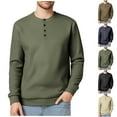 thumbnail image 1 of Sookity Long Sleeve Henley Shirts for Men Basic Solid Tee Shirts Casual Waffle Knit Shirts Lightweight Loose Fit Tshirts Mens Shirts Long Sleeve Casual Stylish Navy,XXL, 1 of 9