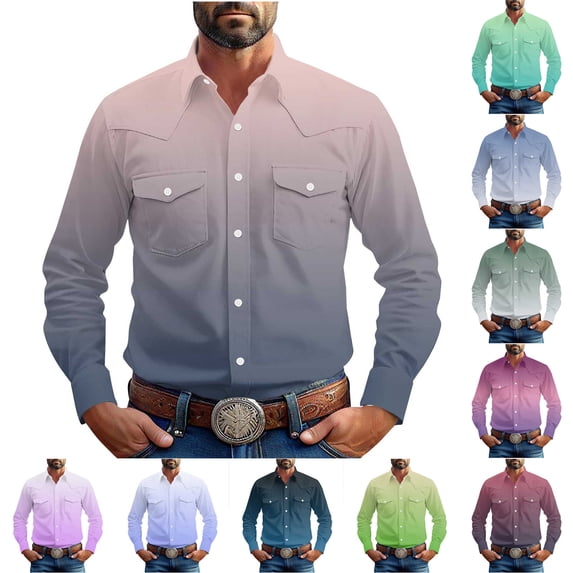 Sookity Men Button Down Laple Collar Polos Shirts Western Long Sleeve Shirts Regular Fit Casual Solid Basic Work Shirts with Chest Pockets Dark Blue,XXXXL