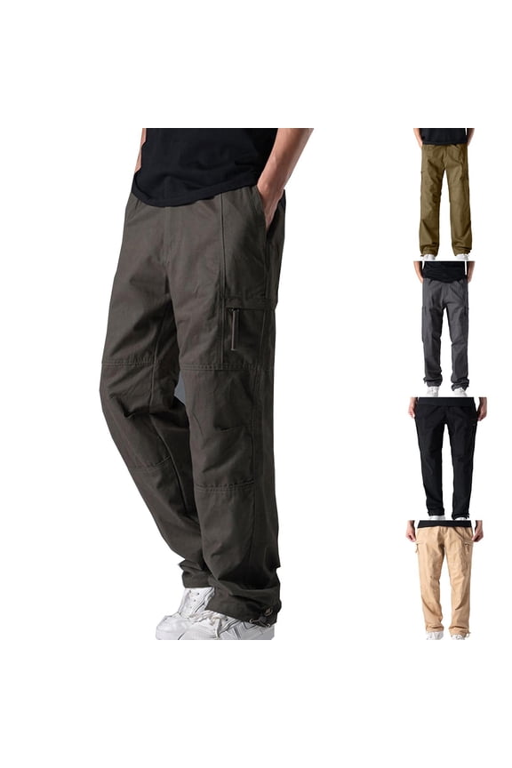 Men'S Big and Tall Baggy Cargo Pants Outdoor Quick-Dry Hiking Mountain Cargo Pants Waterproof Hiking Cargo Pants Warm Fleece Climbing Pants Work Pants Khaki,XXL