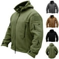 thumbnail image 1 of Sookity Men's Big and Tall Jackets Winter Warm Hoodies Fleece Lined Jacket Sport Hoodies Jacket Winter Warm Full Zip up Outcoats Hiking Coat with Pockets Khaki,XXXL, 1 of 9