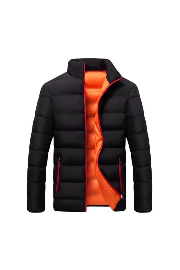 Men's Fall Winter Hoodies Lightweight Hooded Puffer Jacket Insulated Winter Coats Ski Traveling with Hood abrigo de invierno para hombre Orange,XXXL