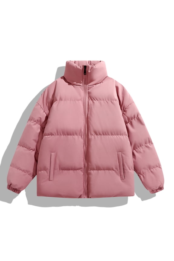 Men's Hooded Winter Coat Warm Puffer Jacket Zip up Thicken Quilted Jacket Heavyweight Ski Jackets with Pockets ropa invierno hombre Pink,XXXXXL