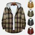 thumbnail image 1 of Sookity Men's Long Sleeve Flannel Plaid Tees Shirts Casual Hooded Lightweight Comfy Jackets Button Down Male Tops Mens Shirts Casual Stylish Full Sleeve Fall Green,L, 1 of 9