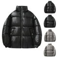 thumbnail image 1 of Sookity Men's Warm Puffy Winter Coat Ski Down Jacket Windproof Bomber Jacket Warm Water Resistant Windbreaker Winter Outwear Quilted Jackets Coats chaqueta hombre Gray,L, 1 of 8