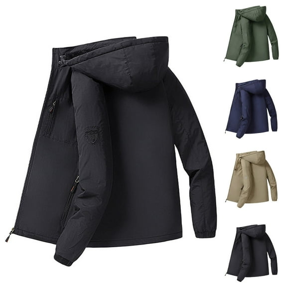 Sookity Men's Winter Coat Hooded Winter Jacket Warm Puffer Jacket Thicken Winter Coat Mid-Length Puffer Winter Parka Jacket with Detachable Hood winter Black,L