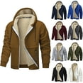 thumbnail image 1 of Sookity Men's Winter Jacket Thick Warm Fleece Lined Coats Big and Tall Jackets Winter Casual Outwear Fall Jackets Sherpa Lined Jackets for Men Army Green,M, 1 of 5