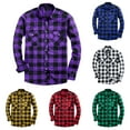 thumbnail image 1 of Sookity Mens Button Down Shirts Long Sleeve Casual Plaid Flannel Shirt Lightweight Shacket Jacket Polo Tees Shirts with Chest Pockets Mens Shirts Casual Stylish Big and Tall White,M, 1 of 4