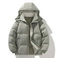 thumbnail image 1 of Sookity Mens Hooded Puffer Jacket Insulated Winter Waterproof Warm Coat Zipper Down Quilted Jackets with Pockets suéter hombre Army Green,XXL, 1 of 2
