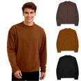 thumbnail image 1 of Sookity Mens Long Sleeve Shirts Crewneck Sweatshirts Casual Loose Fit Pullover Tops Fashion Tee Shirt Mock Turtleneck Tops Solid Color Blouses Coffee,XXL camisas sport para hombres, 1 of 6