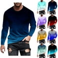 thumbnail image 1 of Sookity Mens Long Sleeve Shirts Loose Fit Pullover Tops Gradient Color Crewneck Shirts Casual Lightweight Tees Big and Tall Long Fall Shirts Navy,L, 1 of 6