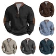thumbnail image 1 of Sookity Mens Polos Sweatshirt Half Zip Up Long Sleeve Shirts Color Block Comfy Business Shirts Big and Tall Dress Shirt Casual Comfy Pullover Tops Khaki,XXXXXL, 1 of 7