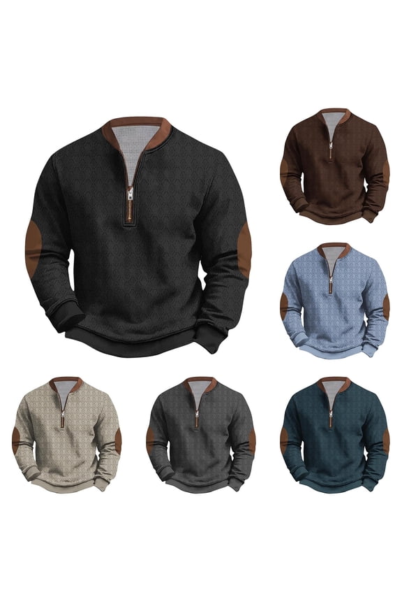 Mens Polos Sweatshirt Half Zip Up Long Sleeve Shirts Color Block Comfy Business Shirts Big and Tall Dress Shirt Casual Comfy Pullover Tops Navy,XXXXXL