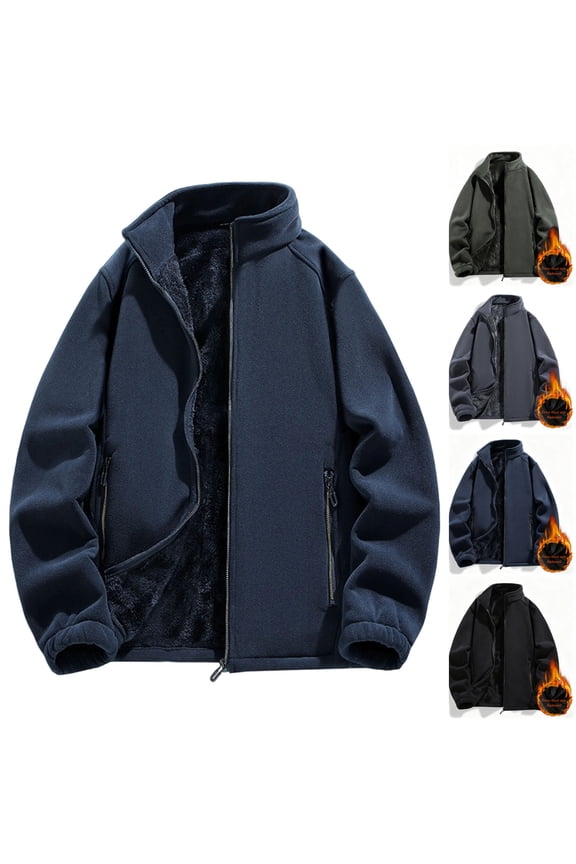 Mens Puffer Jacket Fashion Autumn Winter Solid Zipper Hooded Coats Warmth Winter Jackets for Mens Big and Tall Sherpa Lined Fleece Outwear Shirt Jacket Black,XXXXL