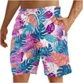 thumbnail image 1 of Sookity Mens Swim Trunks Floral Print Loose Fit Swim Shorts Hawaii Beach Shorts Drawstring Elastic Waist Shorts Drawstring Board Shorts with Pockets Multicolor,XL, 1 of 4